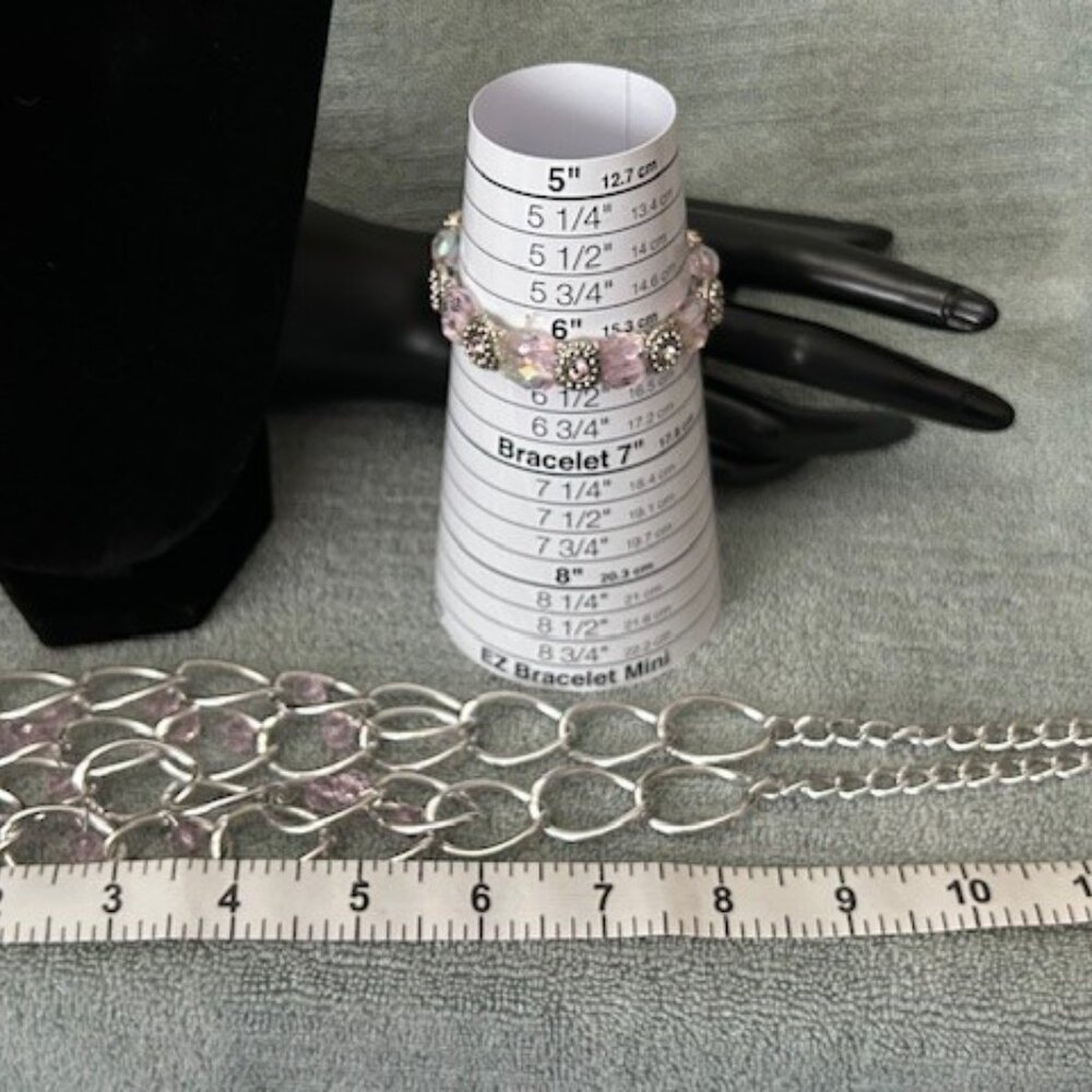 Pink & Silver Necklace and Bracelet - Picture 6 of 6